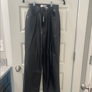 Abercrombie & Fitch Vegan Leather Pants - Black
